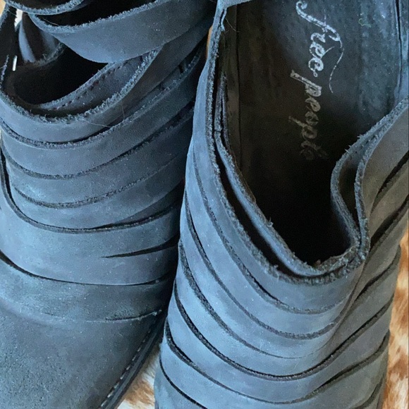 Free People Hybrid Black Leather Strappy Ankle - Picture 6 of 11